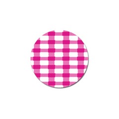 Hot Pink Brush Stroke Plaid Tech White Golf Ball Marker by Mariart