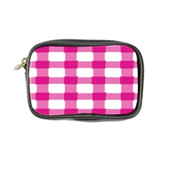 Hot Pink Brush Stroke Plaid Tech White Coin Purse by Mariart