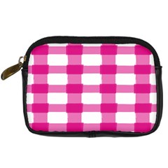 Hot Pink Brush Stroke Plaid Tech White Digital Camera Cases by Mariart