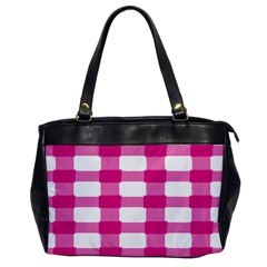 Hot Pink Brush Stroke Plaid Tech White Office Handbags by Mariart