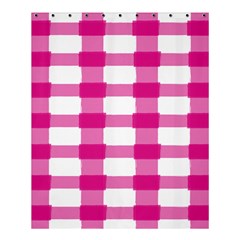 Hot Pink Brush Stroke Plaid Tech White Shower Curtain 60  X 72  (medium)  by Mariart