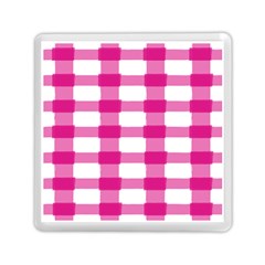 Hot Pink Brush Stroke Plaid Tech White Memory Card Reader (square)  by Mariart