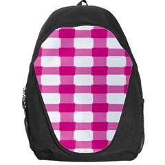 Hot Pink Brush Stroke Plaid Tech White Backpack Bag by Mariart