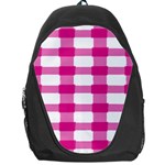 Hot Pink Brush Stroke Plaid Tech White Backpack Bag Front