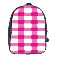 Hot Pink Brush Stroke Plaid Tech White School Bags (xl)  by Mariart