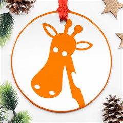 Giraffe Animals Face Orange Ornament (round)