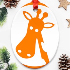 Giraffe Animals Face Orange Ornament (oval)