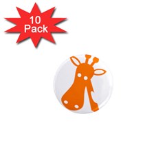 Giraffe Animals Face Orange 1  Mini Magnet (10 Pack)  by Mariart