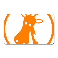 Giraffe Animals Face Orange Magnet (rectangular) by Mariart