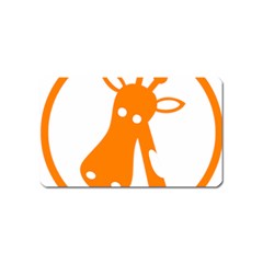 Giraffe Animals Face Orange Magnet (name Card) by Mariart