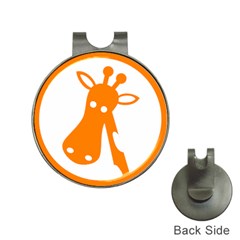 Giraffe Animals Face Orange Hat Clips With Golf Markers by Mariart