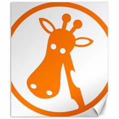 Giraffe Animals Face Orange Canvas 20  X 24   by Mariart