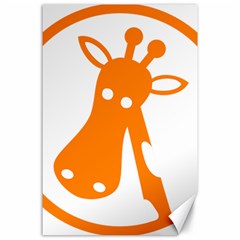 Giraffe Animals Face Orange Canvas 24  X 36  by Mariart