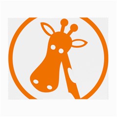 Giraffe Animals Face Orange Small Glasses Cloth (2-side) by Mariart