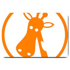 Giraffe Animals Face Orange Large Doormat  by Mariart