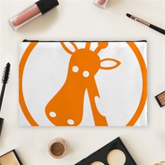 Giraffe Animals Face Orange Cosmetic Bag (large)  by Mariart