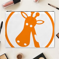 Giraffe Animals Face Orange Cosmetic Bag (xl) by Mariart