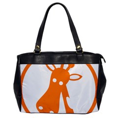 Giraffe Animals Face Orange Office Handbags by Mariart