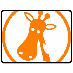 Giraffe Animals Face Orange Fleece Blanket (large)  by Mariart