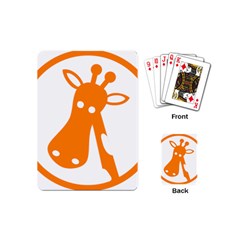 Giraffe Animals Face Orange Playing Cards (mini)  by Mariart