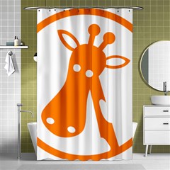 Giraffe Animals Face Orange Shower Curtain 48  X 72  (small)  by Mariart