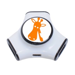 Giraffe Animals Face Orange 3-port Usb Hub by Mariart