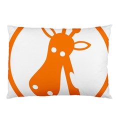 Giraffe Animals Face Orange Pillow Case (two Sides) by Mariart