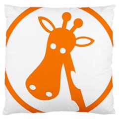 Giraffe Animals Face Orange Large Cushion Case (one Side) by Mariart