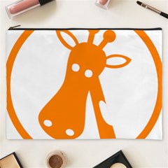 Giraffe Animals Face Orange Cosmetic Bag (xxxl)  by Mariart