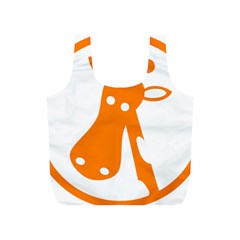 Giraffe Animals Face Orange Full Print Recycle Bags (s)  by Mariart