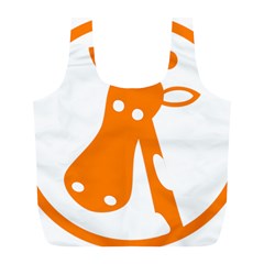 Giraffe Animals Face Orange Full Print Recycle Bags (l)  by Mariart