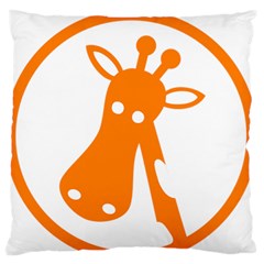 Giraffe Animals Face Orange Standard Flano Cushion Case (one Side) by Mariart