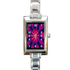 Flower Red Pink Purple Star Sunflower Rectangle Italian Charm Watch by Mariart