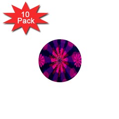 Flower Red Pink Purple Star Sunflower 1  Mini Magnet (10 Pack)  by Mariart