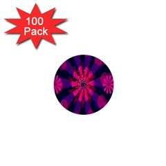 Flower Red Pink Purple Star Sunflower 1  Mini Buttons (100 Pack)  by Mariart