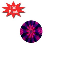 Flower Red Pink Purple Star Sunflower 1  Mini Magnets (100 Pack)  by Mariart