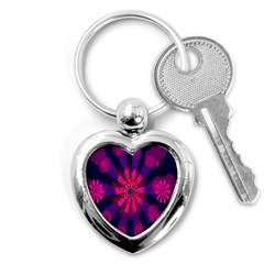 Flower Red Pink Purple Star Sunflower Key Chains (heart) 