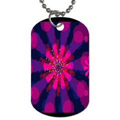 Flower Red Pink Purple Star Sunflower Dog Tag (two Sides) by Mariart