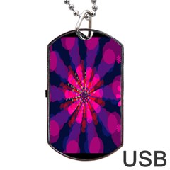 Flower Red Pink Purple Star Sunflower Dog Tag Usb Flash (two Sides) by Mariart