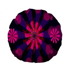 Flower Red Pink Purple Star Sunflower Standard 15  Premium Round Cushions by Mariart