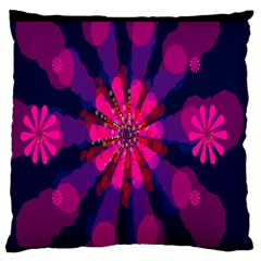 Flower Red Pink Purple Star Sunflower Large Flano Cushion Case (one Side) by Mariart