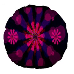 Flower Red Pink Purple Star Sunflower Large 18  Premium Flano Round Cushions by Mariart