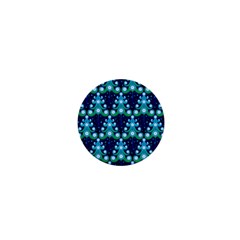 Christmas Tree Snow Green Blue 1  Mini Buttons by Mariart