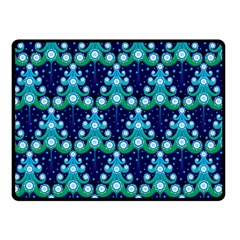 Christmas Tree Snow Green Blue Double Sided Fleece Blanket (small)  by Mariart