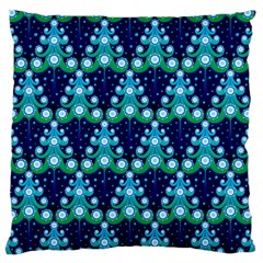 Christmas Tree Snow Green Blue Standard Flano Cushion Case (two Sides) by Mariart