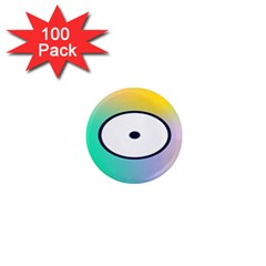 Illustrated Circle Round Polka Rainbow 1  Mini Magnets (100 Pack)  by Mariart