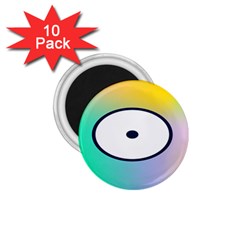 Illustrated Circle Round Polka Rainbow 1 75  Magnets (10 Pack)  by Mariart