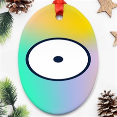 Illustrated Circle Round Polka Rainbow Oval Ornament (two Sides) by Mariart