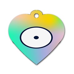 Illustrated Circle Round Polka Rainbow Dog Tag Heart (one Side) by Mariart