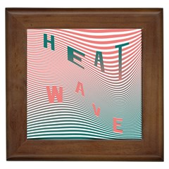 Heat Wave Chevron Waves Red Green Framed Tiles by Mariart